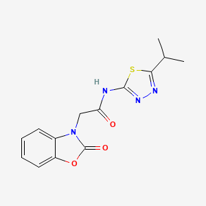 molecular formula C14H14N4O3S B4185613 N-(5-isopropyl-1,3,4-thiadiazol-2-yl)-2-(2-oxo-1,3-benzoxazol-3(2H)-yl)acetamide 