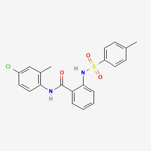 molecular formula C21H19ClN2O3S B4185616 N-(4-chloro-2-methylphenyl)-2-{[(4-methylphenyl)sulfonyl]amino}benzamide 