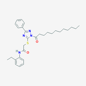 2-[(1-dodecanoyl-3-phenyl-1H-1,2,4-triazol-5-yl)sulfanyl]-N-(2-ethylphenyl)acetamide