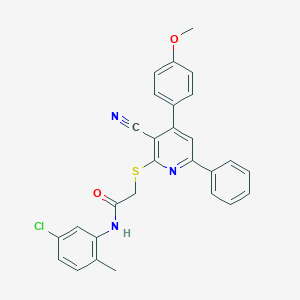 N-(5-chloro-2-methylphenyl)-2-{[3-cyano-4-(4-methoxyphenyl)-6-phenyl-2-pyridinyl]sulfanyl}acetamide