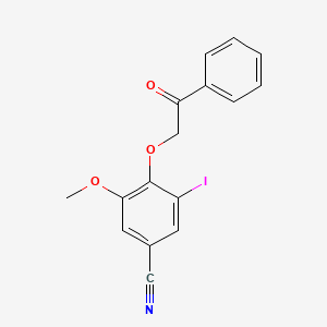molecular formula C16H12INO3 B4185636 3-iodo-5-methoxy-4-(2-oxo-2-phenylethoxy)benzonitrile 