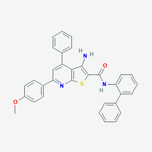 molecular formula C33H25N3O2S B418564 3-amino-N-[1,1'-biphenyl]-2-yl-6-(4-methoxyphenyl)-4-phenylthieno[2,3-b]pyridine-2-carboxamide 
