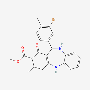 molecular formula C23H23BrN2O3 B4185652 methyl 11-(3-bromo-4-methylphenyl)-3-methyl-1-oxo-2,3,4,5,10,11-hexahydro-1H-dibenzo[b,e][1,4]diazepine-2-carboxylate 