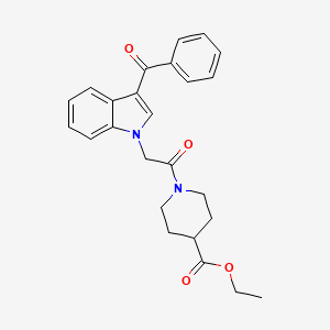 molecular formula C25H26N2O4 B4185675 ethyl 1-[(3-benzoyl-1H-indol-1-yl)acetyl]-4-piperidinecarboxylate 