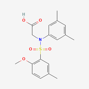 molecular formula C18H21NO5S B4185682 N-(3,5-dimethylphenyl)-N-[(2-methoxy-5-methylphenyl)sulfonyl]glycine 