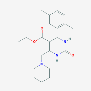 molecular formula C21H29N3O3 B4185683 ethyl 4-(2,5-dimethylphenyl)-2-oxo-6-(1-piperidinylmethyl)-1,2,3,4-tetrahydro-5-pyrimidinecarboxylate 