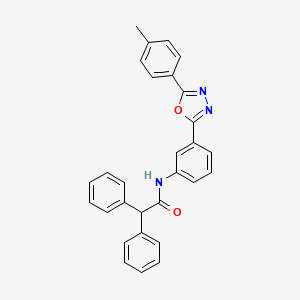 molecular formula C29H23N3O2 B4185688 N-{3-[5-(4-methylphenyl)-1,3,4-oxadiazol-2-yl]phenyl}-2,2-diphenylacetamide 