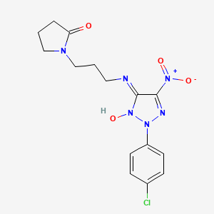 molecular formula C15H17ClN6O4 B4185699 1-(3-{[2-(4-chlorophenyl)-5-nitro-3-oxido-2H-1,2,3-triazol-4-yl]amino}propyl)-2-pyrrolidinone 