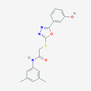molecular formula C18H17N3O3S B418570 N-(3,5-dimethylphenyl)-2-{[5-(3-hydroxyphenyl)-1,3,4-oxadiazol-2-yl]sulfanyl}acetamide 