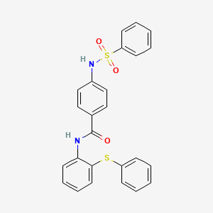 molecular formula C25H20N2O3S2 B4185714 4-[(phenylsulfonyl)amino]-N-[2-(phenylthio)phenyl]benzamide 