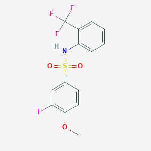 molecular formula C14H11F3INO3S B4185719 3-iodo-4-methoxy-N-[2-(trifluoromethyl)phenyl]benzenesulfonamide 