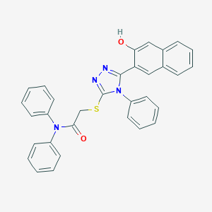 molecular formula C32H24N4O2S B418573 2-{[5-(3-hydroxy-2-naphthyl)-4-phenyl-4H-1,2,4-triazol-3-yl]sulfanyl}-N,N-diphenylacetamide 