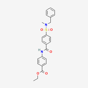 molecular formula C24H24N2O5S B4185749 ethyl 4-[(4-{[benzyl(methyl)amino]sulfonyl}benzoyl)amino]benzoate 