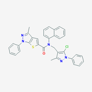 N-[(5-chloro-3-methyl-1-phenyl-1H-pyrazol-4-yl)methyl]-3-methyl-N-(1-naphthyl)-1-phenyl-1H-thieno[2,3-c]pyrazole-5-carboxamide