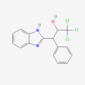 molecular formula C16H13Cl3N2O B4185788 3-(1H-benzimidazol-2-yl)-1,1,1-trichloro-3-phenyl-2-propanol 