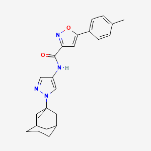 molecular formula C24H26N4O2 B4185795 N-[1-(1-adamantyl)-1H-pyrazol-4-yl]-5-(4-methylphenyl)-3-isoxazolecarboxamide 