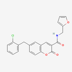 molecular formula C22H16ClNO4 B4185800 6-(2-chlorobenzyl)-N-(2-furylmethyl)-2-oxo-2H-chromene-3-carboxamide 