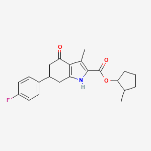molecular formula C22H24FNO3 B4185828 2-methylcyclopentyl 6-(4-fluorophenyl)-3-methyl-4-oxo-4,5,6,7-tetrahydro-1H-indole-2-carboxylate 