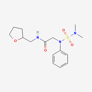 molecular formula C15H23N3O4S B4185837 N~2~-[(dimethylamino)sulfonyl]-N~2~-phenyl-N~1~-(tetrahydro-2-furanylmethyl)glycinamide 