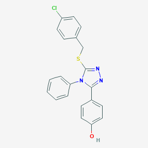 molecular formula C21H16ClN3OS B418584 4-(5-((4-Chlorobenzyl)thio)-4-phenyl-4H-1,2,4-triazol-3-yl)phenol CAS No. 444153-38-2