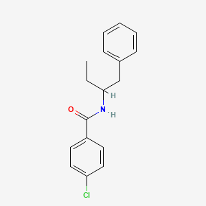 molecular formula C17H18ClNO B4185843 N-(1-benzylpropyl)-4-chlorobenzamide 