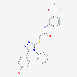 2-{[5-(4-hydroxyphenyl)-4-phenyl-4H-1,2,4-triazol-3-yl]sulfanyl}-N-[3-(trifluoromethyl)phenyl]acetamide