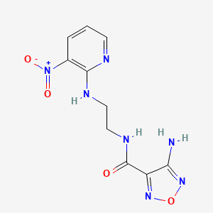 molecular formula C10H11N7O4 B4185850 4-amino-N-{2-[(3-nitro-2-pyridinyl)amino]ethyl}-1,2,5-oxadiazole-3-carboxamide 