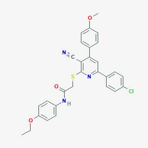 2-{[6-(4-chlorophenyl)-3-cyano-4-(4-methoxyphenyl)-2-pyridinyl]sulfanyl}-N-(4-ethoxyphenyl)acetamide