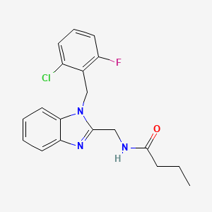 molecular formula C19H19ClFN3O B4185875 N-{[1-(2-chloro-6-fluorobenzyl)-1H-benzimidazol-2-yl]methyl}butanamide 