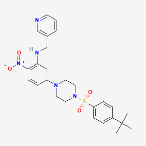molecular formula C26H31N5O4S B4185916 (5-{4-[(4-tert-butylphenyl)sulfonyl]-1-piperazinyl}-2-nitrophenyl)(3-pyridinylmethyl)amine 