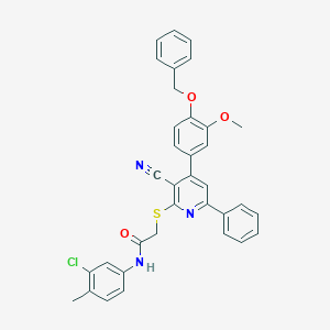 2-({4-[4-(benzyloxy)-3-methoxyphenyl]-3-cyano-6-phenyl-2-pyridinyl}sulfanyl)-N-(3-chloro-4-methylphenyl)acetamide