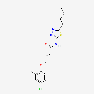 molecular formula C17H22ClN3O2S B4185948 N-(5-butyl-1,3,4-thiadiazol-2-yl)-4-(4-chloro-2-methylphenoxy)butanamide 