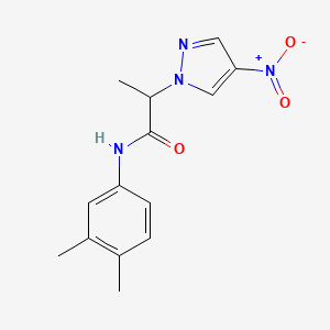 molecular formula C14H16N4O3 B4185950 N-(3,4-dimethylphenyl)-2-(4-nitro-1H-pyrazol-1-yl)propanamide 