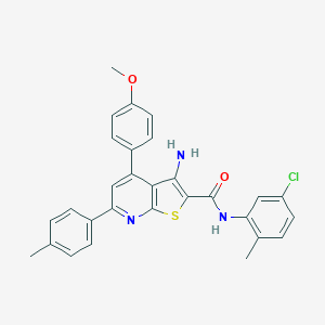 molecular formula C29H24ClN3O2S B418598 3-amino-N-(5-chloro-2-methylphenyl)-4-(4-methoxyphenyl)-6-(4-methylphenyl)thieno[2,3-b]pyridine-2-carboxamide 
