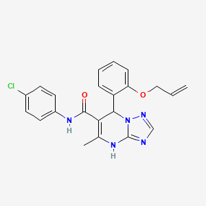 molecular formula C22H20ClN5O2 B4185981 7-[2-(allyloxy)phenyl]-N-(4-chlorophenyl)-5-methyl-4,7-dihydro[1,2,4]triazolo[1,5-a]pyrimidine-6-carboxamide 