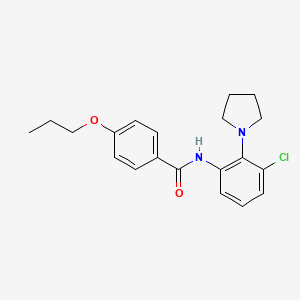 molecular formula C20H23ClN2O2 B4185988 N-[3-chloro-2-(1-pyrrolidinyl)phenyl]-4-propoxybenzamide 