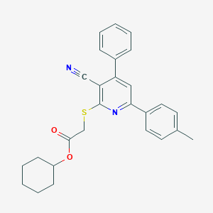 Cyclohexyl {[3-cyano-6-(4-methylphenyl)-4-phenyl-2-pyridinyl]sulfanyl}acetate