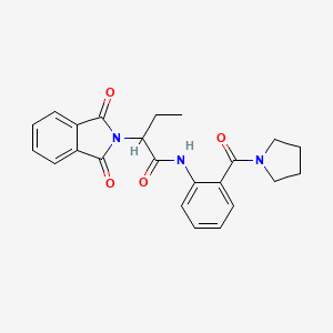 molecular formula C23H23N3O4 B4186002 2-(1,3-dioxo-1,3-dihydro-2H-isoindol-2-yl)-N-[2-(1-pyrrolidinylcarbonyl)phenyl]butanamide 
