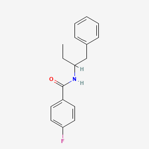 molecular formula C17H18FNO B4186013 N-(1-benzylpropyl)-4-fluorobenzamide 