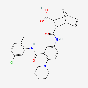 molecular formula C28H30ClN3O4 B4186041 3-({[3-{[(5-chloro-2-methylphenyl)amino]carbonyl}-4-(1-piperidinyl)phenyl]amino}carbonyl)bicyclo[2.2.1]hept-5-ene-2-carboxylic acid 