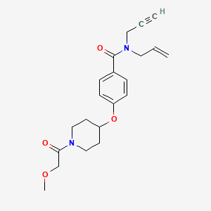 molecular formula C21H26N2O4 B4186048 N-allyl-4-{[1-(methoxyacetyl)-4-piperidinyl]oxy}-N-2-propyn-1-ylbenzamide 