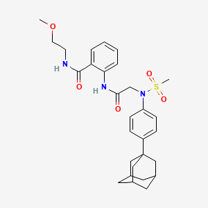 molecular formula C29H37N3O5S B4186059 2-{[N-[4-(1-adamantyl)phenyl]-N-(methylsulfonyl)glycyl]amino}-N-(2-methoxyethyl)benzamide 