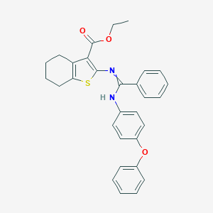 Ethyl 2-[[(4-phenoxyanilino)-phenylmethylidene]amino]-4,5,6,7-tetrahydro-1-benzothiophene-3-carboxylate