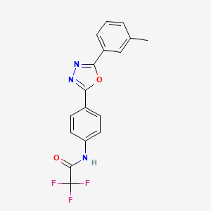 molecular formula C17H12F3N3O2 B4186093 2,2,2-trifluoro-N-{4-[5-(3-methylphenyl)-1,3,4-oxadiazol-2-yl]phenyl}acetamide 