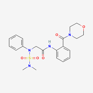 molecular formula C21H26N4O5S B4186094 N~2~-[(dimethylamino)sulfonyl]-N~1~-[2-(4-morpholinylcarbonyl)phenyl]-N~2~-phenylglycinamide 