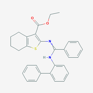 Ethyl 2-[[phenyl-(2-phenylanilino)methylidene]amino]-4,5,6,7-tetrahydro-1-benzothiophene-3-carboxylate