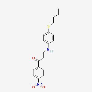 molecular formula C19H22N2O3S B4186100 3-{[4-(butylthio)phenyl]amino}-1-(4-nitrophenyl)-1-propanone 