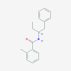 molecular formula C18H21NO B4186108 N-(1-benzylpropyl)-2-methylbenzamide 