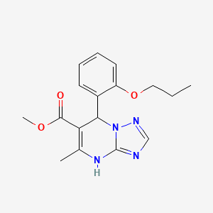 molecular formula C17H20N4O3 B4186112 methyl 5-methyl-7-(2-propoxyphenyl)-4,7-dihydro[1,2,4]triazolo[1,5-a]pyrimidine-6-carboxylate 