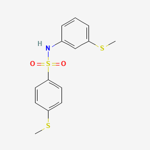 molecular formula C14H15NO2S3 B4186125 4-(methylthio)-N-[3-(methylthio)phenyl]benzenesulfonamide 